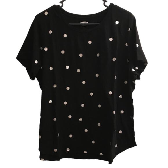 Old Navy Everywear Silver Polka Dot T-shirt Size XL - Picture 1 of 8